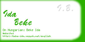 ida beke business card